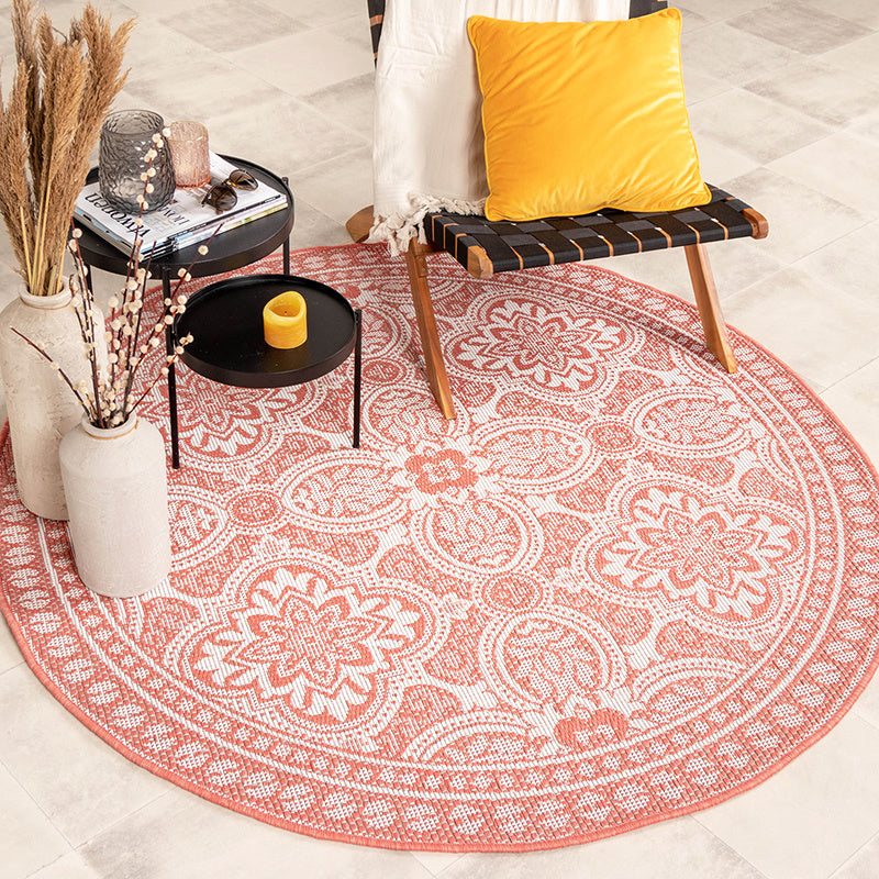 Round Outdoor Rug - Summer Oriental Pink