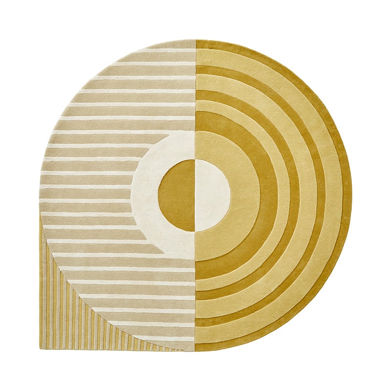 Organic floor rug - Fano Girare Ochre Yellow