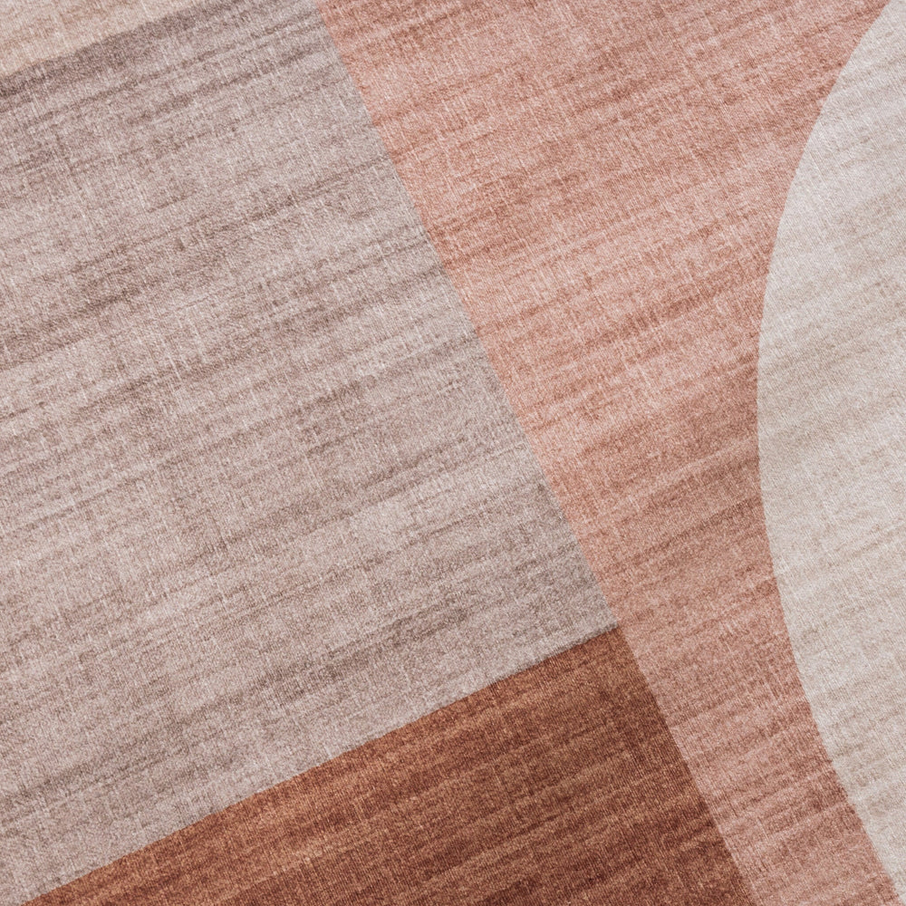 Abstract Outdoor Rug - Groovy Shapes Cream/Terra