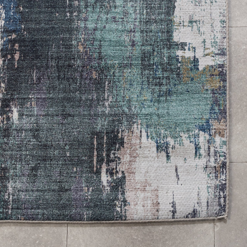 Washable Runner - Domingo Grunge Green/Cream