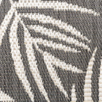 Round Outdoor Rug - Malta Leaves Black