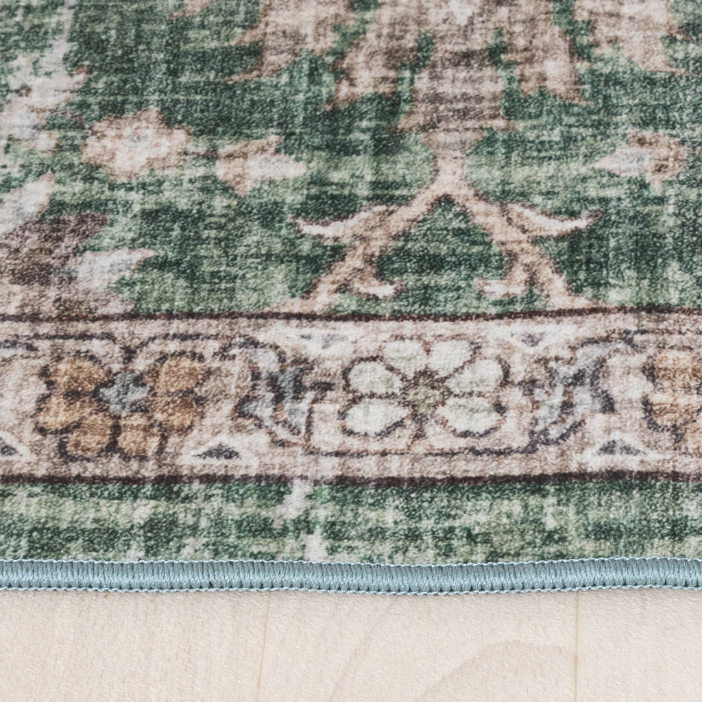 Round oriental rug – Leyla Medallion Green