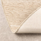 Round Modern Outdoor Rug - Porto Lines Cream