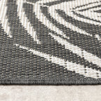 Outdoor Rug - Malta Leaves Black