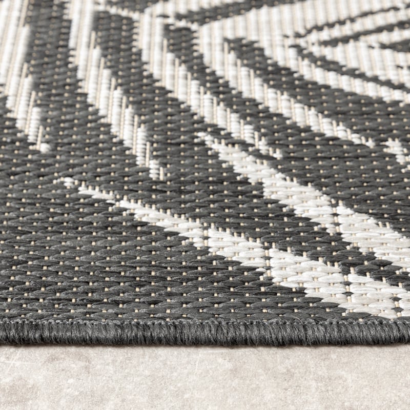 Outdoor Rug - Malta Leaves Black