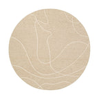 Round Modern Outdoor Rug - Porto Lines Cream