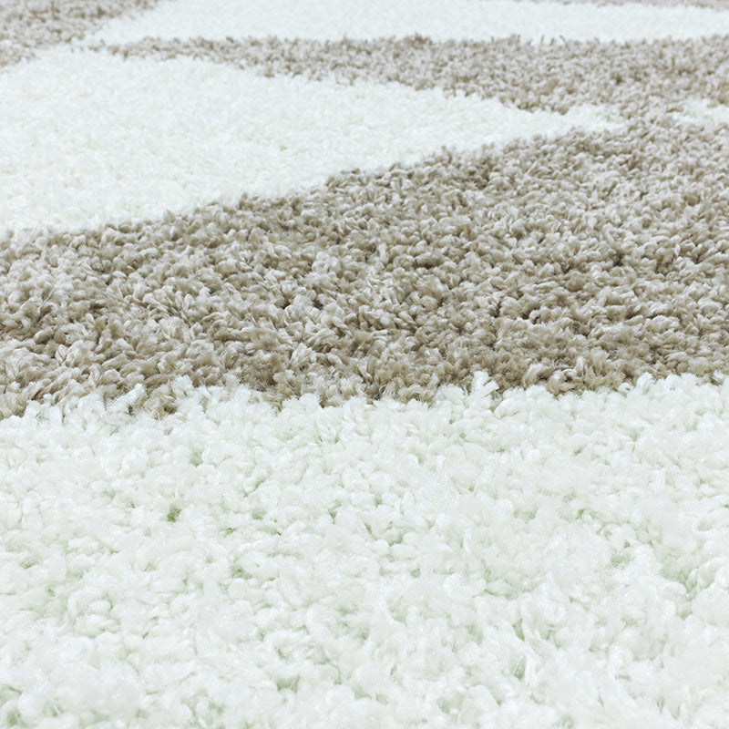 Round High Pile Floor Rug - Tuggy Beige