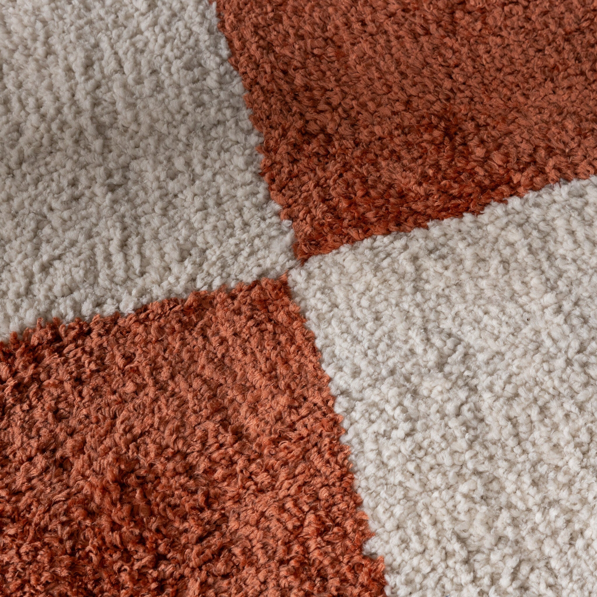 Checkerboard Rug - Blox Fringe Terracotta