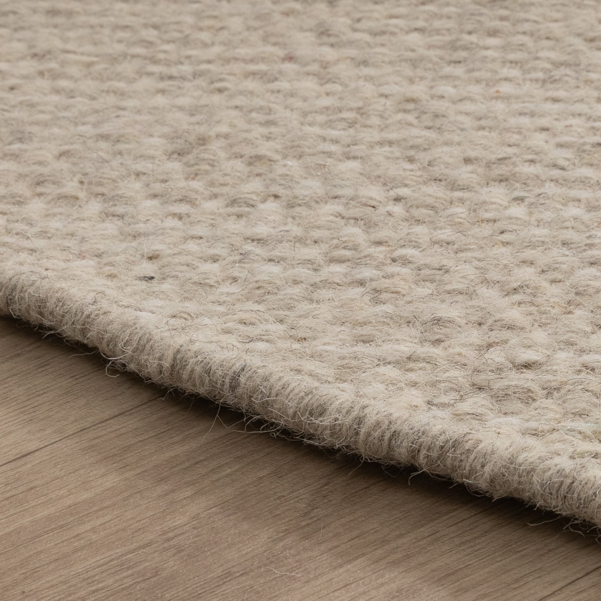 Round Wool Rug - Bliss Cream/White