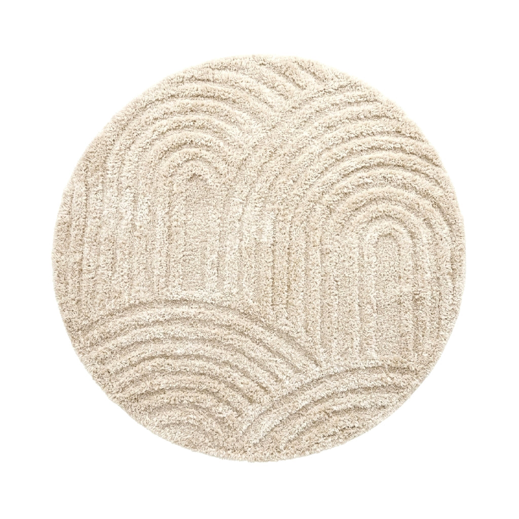 Round Scandinavian rug - Lova Arches Beige