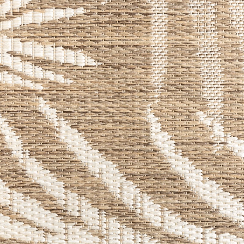 Round Outdoor Rug - Malta Leaves Natural