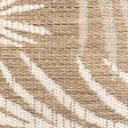 Round Outdoor Rug - Malta Leaves Natural