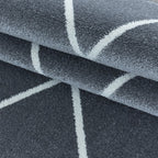Low-pile floor rug - Smoothly Lines Grey/White