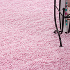 Round High-Pile Floor Rug - Life Pink