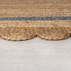 Jute floor rug - Grazo Natural/Grey