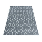 Retro floor rug - Stencil Pattern Grey/White