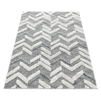 Scandinavian floor rug - Pitea Panel Grey/Cream