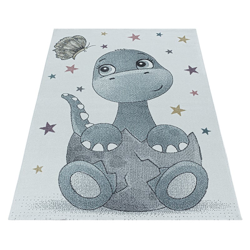 Children's Floor Rug - Pretty Dino Blue