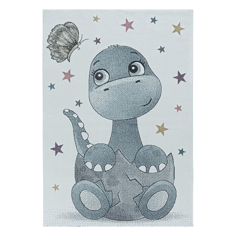 Children's Floor Rug - Pretty Dino Blue