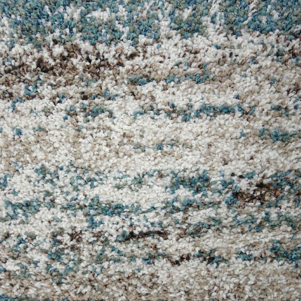 High Pile Floor Rug - Malta Blue/Mottled 6959