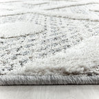 Round Scandinavian Rug - Pitea Ethno Cream/Grey