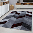 Modern Floor Rug - Plus Red 8006