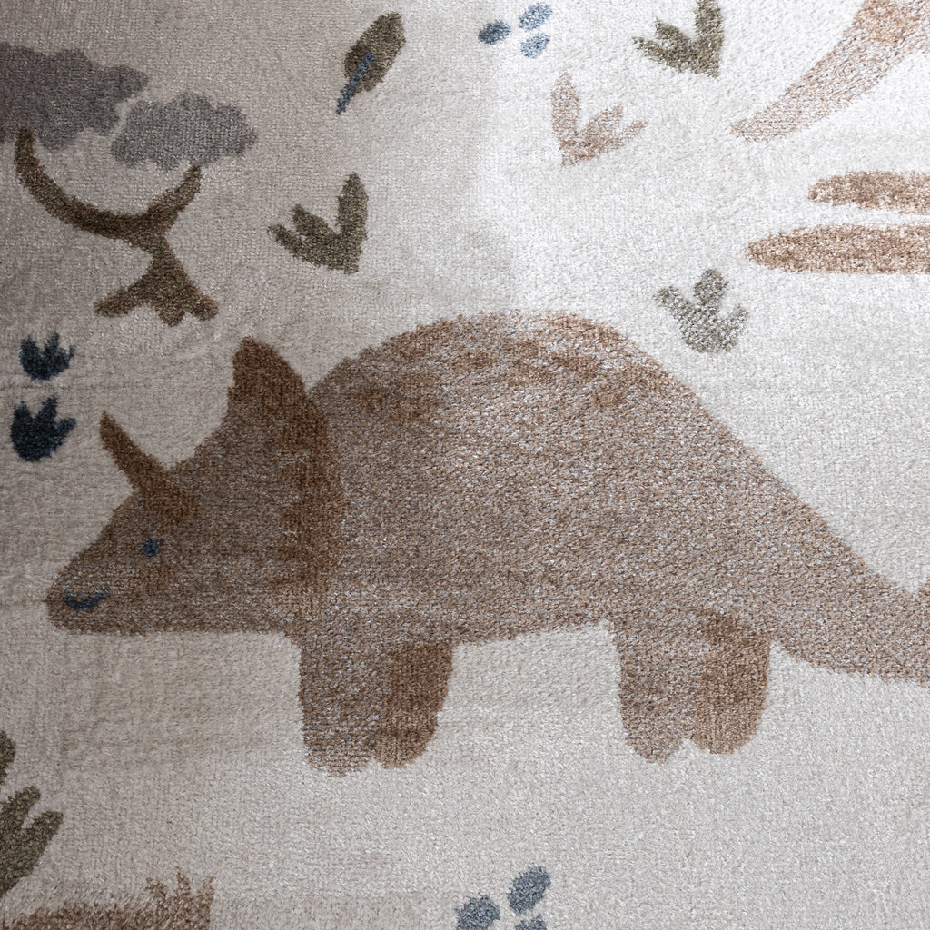Washable Kids Rug - Mace Dino Cream