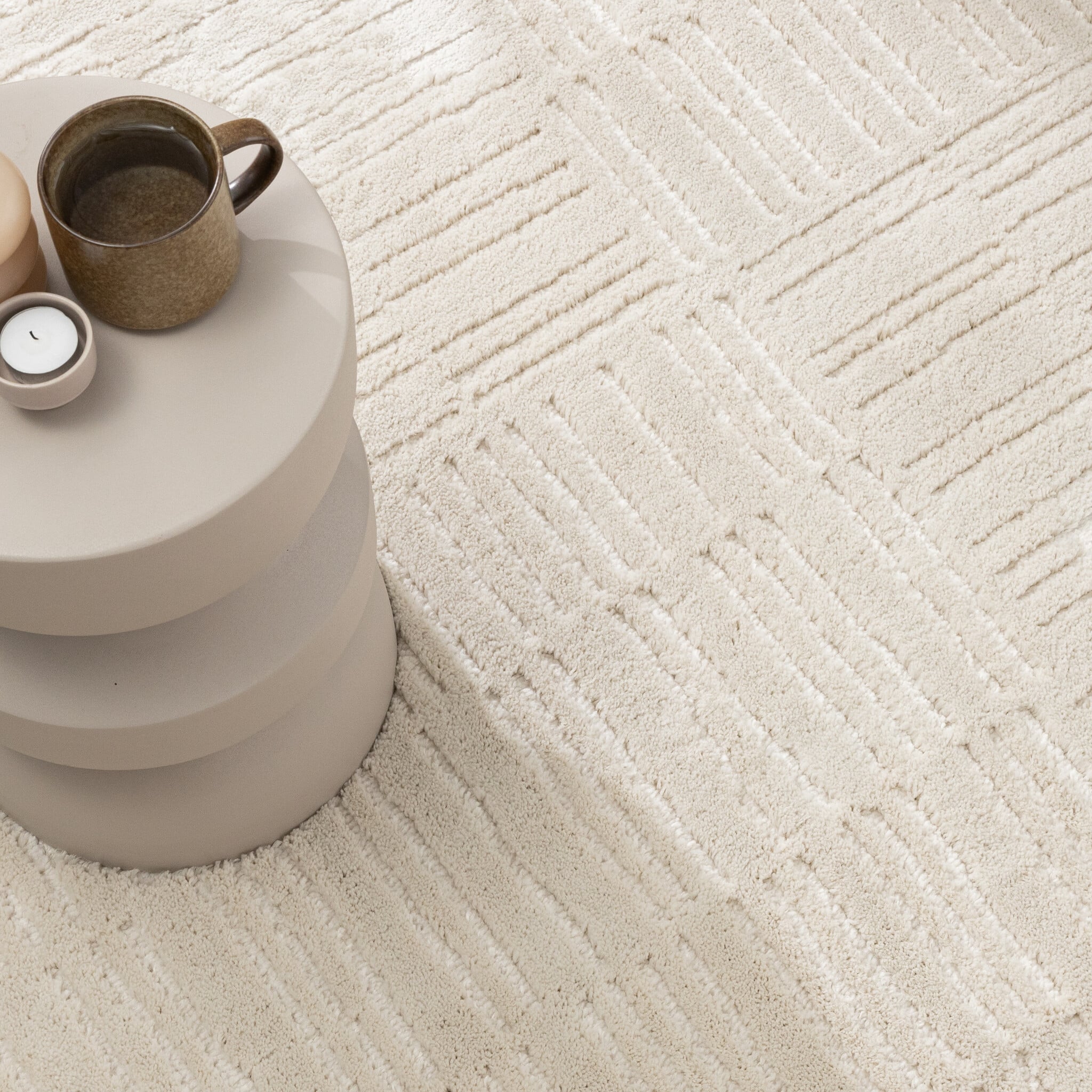 Scandinavian Rug - Yune Lines Cream