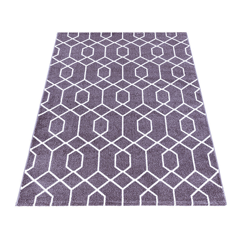 Retro floor rug - Stencil Purple/White