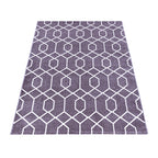Retro floor rug - Stencil Purple/White