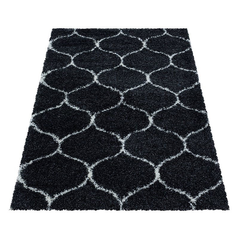 Berber Floor Rug - Agadir Circle Anthracite/Cream
