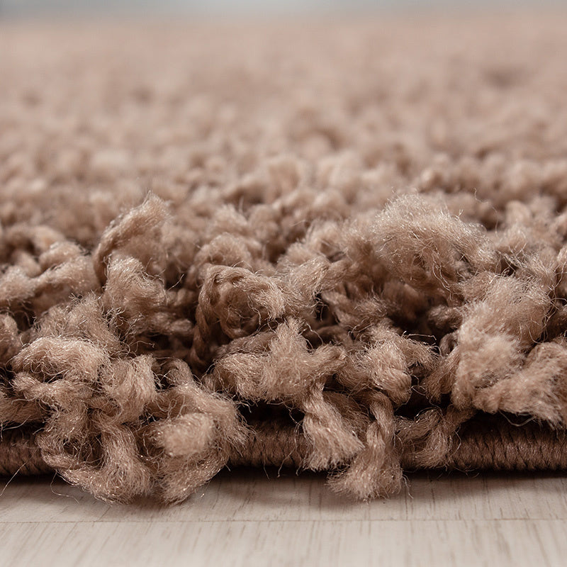 Round high-pile floor rug - Sade Mocha