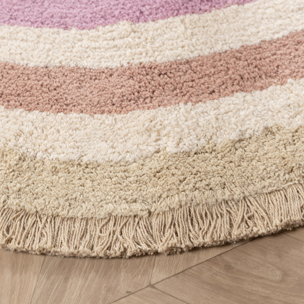 Oval washable children's rug - Milo Pink