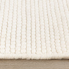 Oval Wool Rug - Feline White