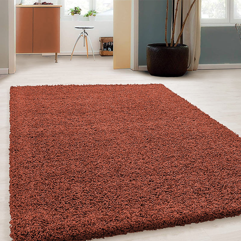 High Pile Rug - Solid Terracotta