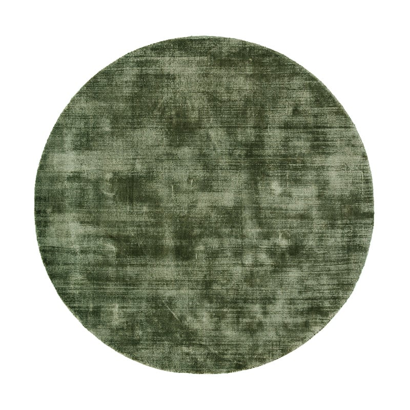 Round Viscose Rug - Pearl Dark Green