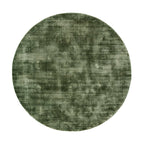 Round Viscose Rug - Pearl Dark Green