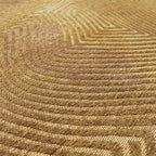 Round Modern Floor Rug - Meditation Coral 9226 Ocher Yellow