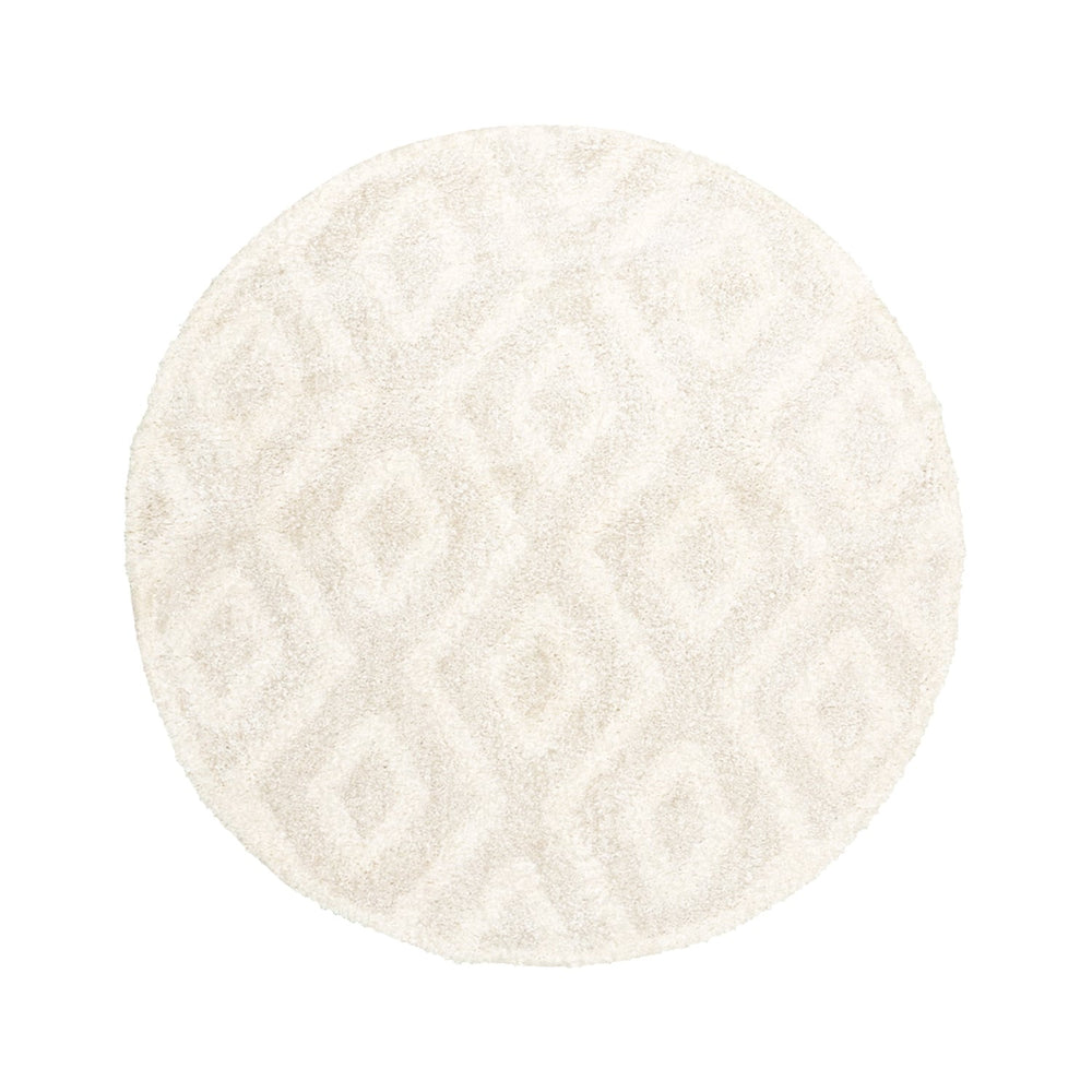 Round Scandinavian Rug - Lova Diamond Cream