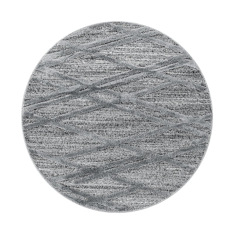 Round Scandinavian Rug - Pitea Double Grey