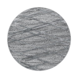 Round Scandinavian Rug - Pitea Double Grey