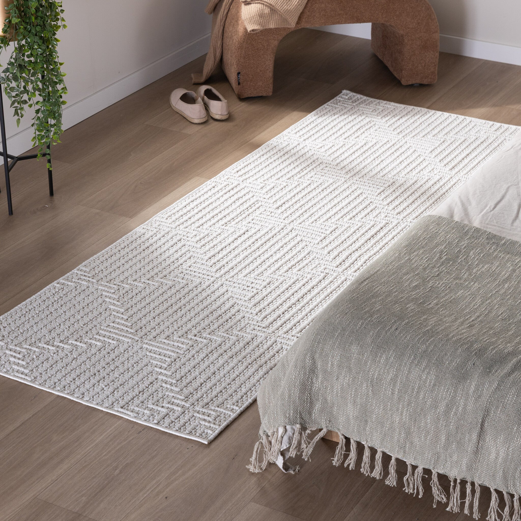 Runner Rug – Hidde 3D Lines White