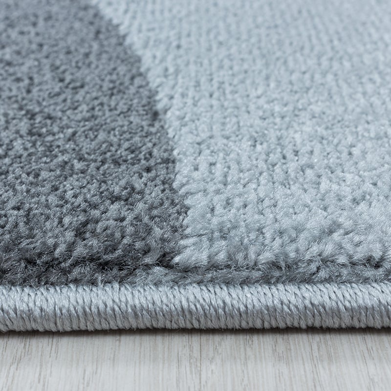 Retro floor rug - Stencil Forms Blue/Grey