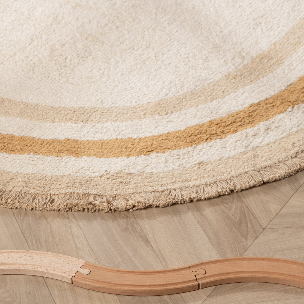 Oval washable children's rug - Milo Beige