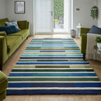 Modern floor rug - Illo Piano Green/Multicolor