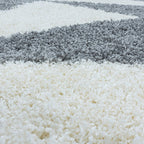 Round high-pile floor rug - Tuggy Grey