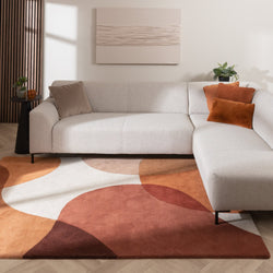 Wool Abstract Rug - Clarice Terracotta