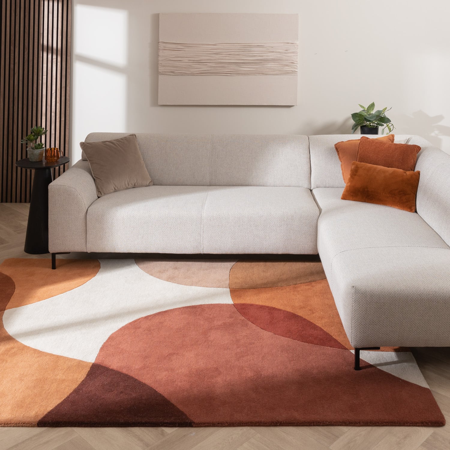 Wool Abstract Rug - Clarice Terracotta