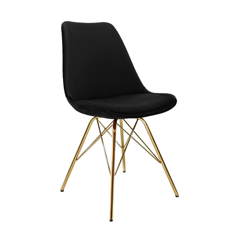 Chair Velvet Black - Gold Frame
