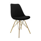 Chair Velvet Black - Gold Frame